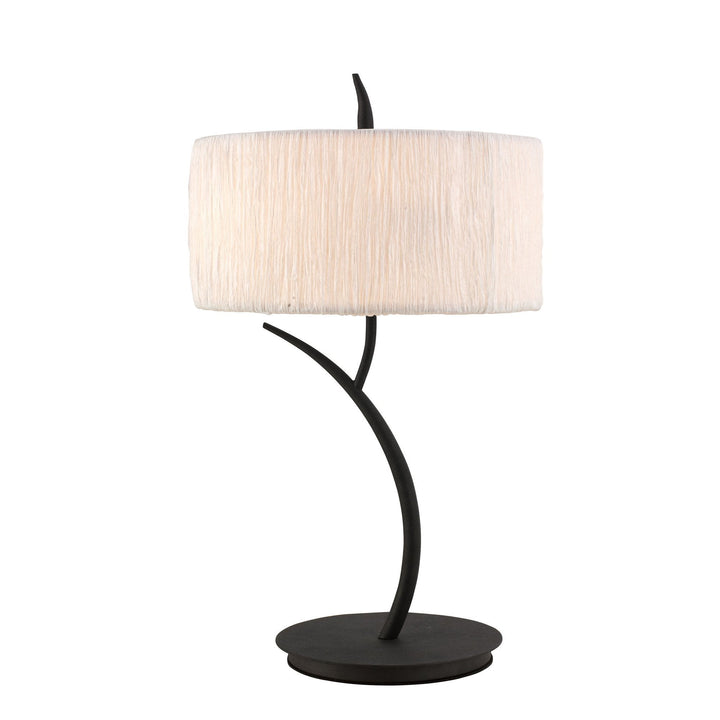 Mantra M1157 Eve Table Lamp 2 Light E27 Large Anthracite White Round Shade