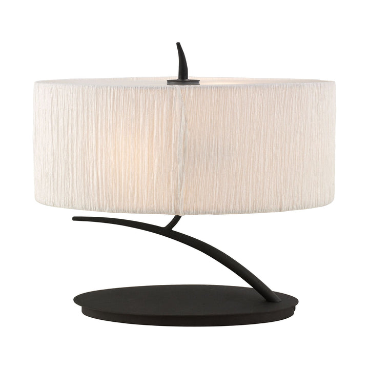Mantra M1158 Eve Table Lamp 2 Light E27 Small Anthracite White Oval Shade