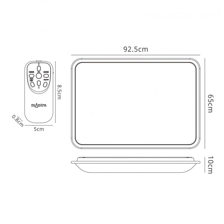 Mantra M6247 Fase Ceiling Rectangular 90W LED White Acrylic Diffuser Remote Control