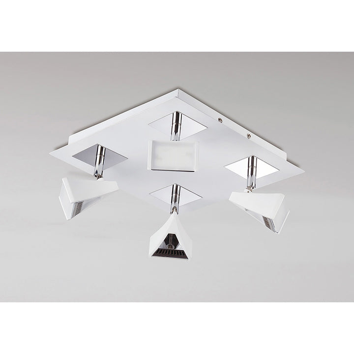 Mantra M8105/1 Filippo Spot Light 4 Light LED Square 20W Matt White/Polished Chrome