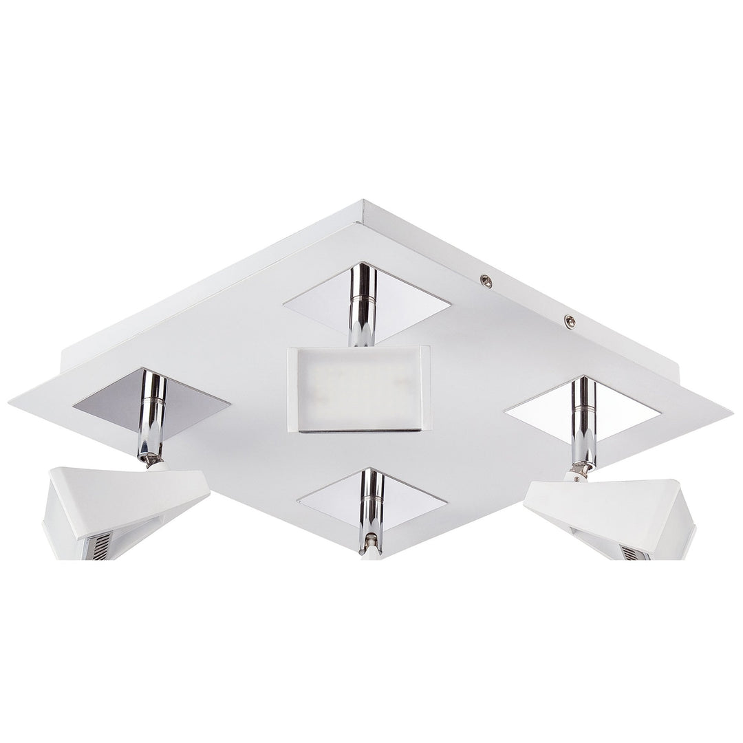 Mantra M8105/1 Filippo Spot Light 4 Light LED Square 20W Matt White/Polished Chrome