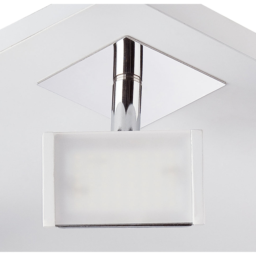 Mantra M8105/1 Filippo Spot Light 4 Light LED Square 20W Matt White/Polished Chrome