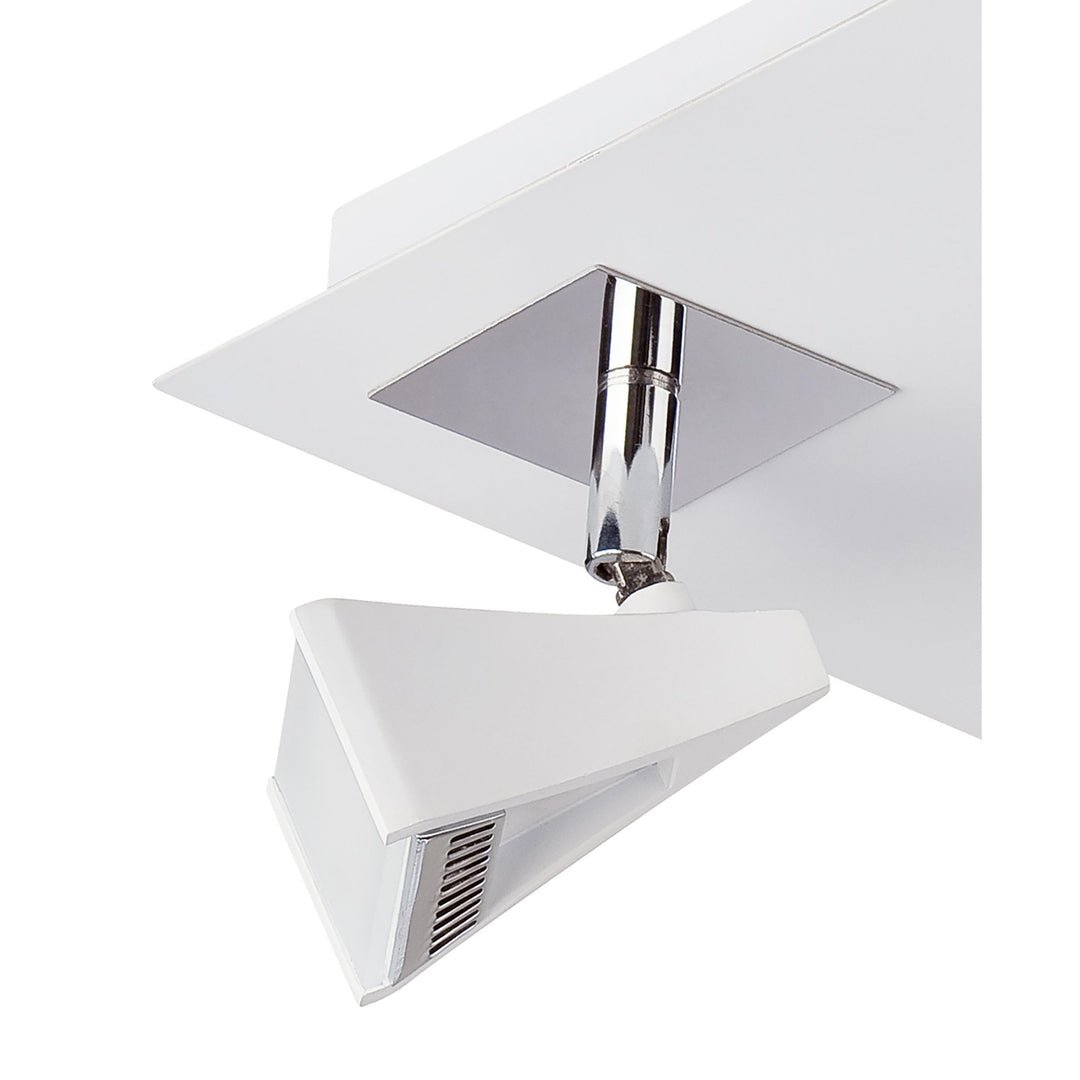 Mantra M8105/1 Filippo Spot Light 4 Light LED Square 20W Matt White/Polished Chrome