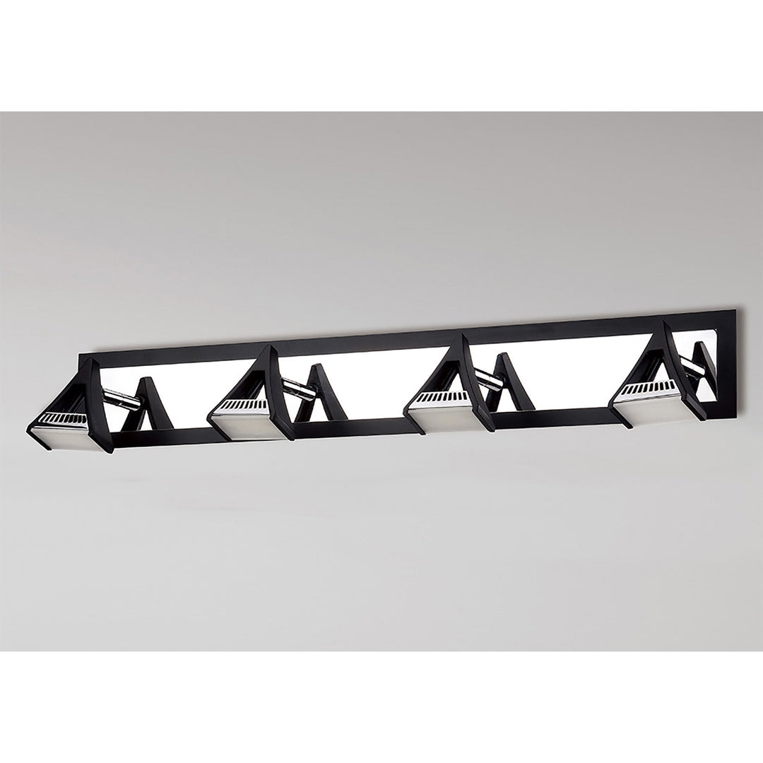 Mantra M8109/1 Filippo Linear Spot Light 4 Light LED 20W Matt Black/Polished Chrome