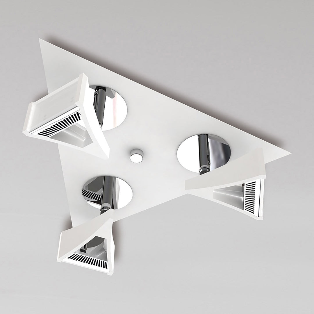 Mantra M8104/1 Filippo Spot Light 3 Light LED Triangular 5W Matt White/Polished Chrome