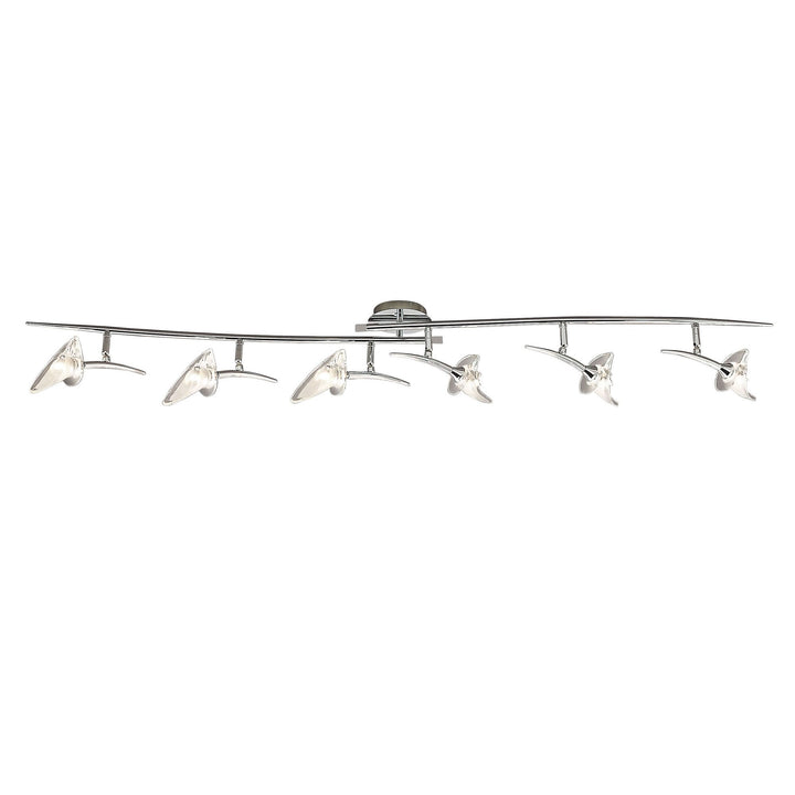 Mantra M0319 Flavia Linear Spot Light 6 Light G9 Adjustable Heads Polished Chrome