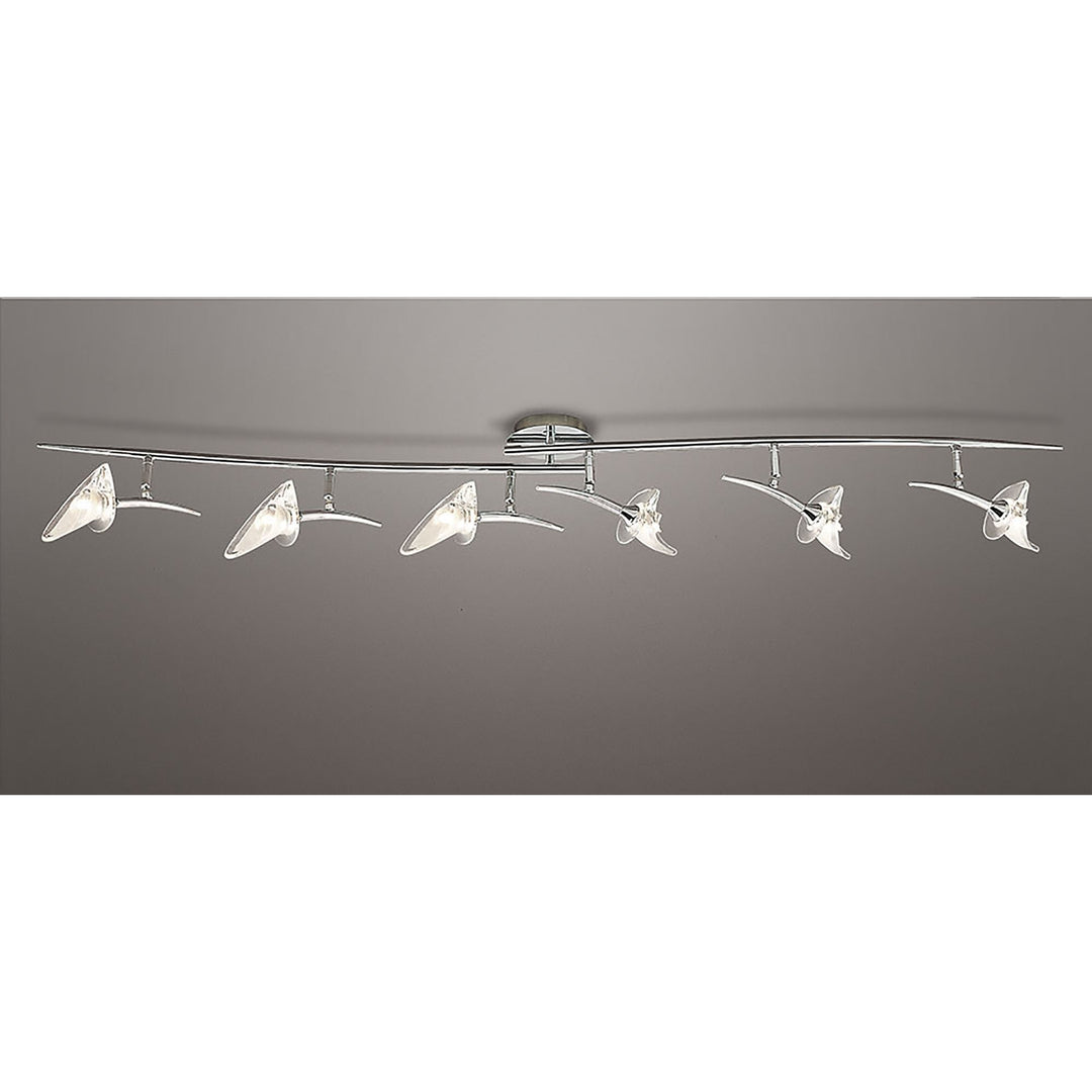 Mantra M0319 Flavia Linear Spot Light 6 Light G9 Adjustable Heads Polished Chrome