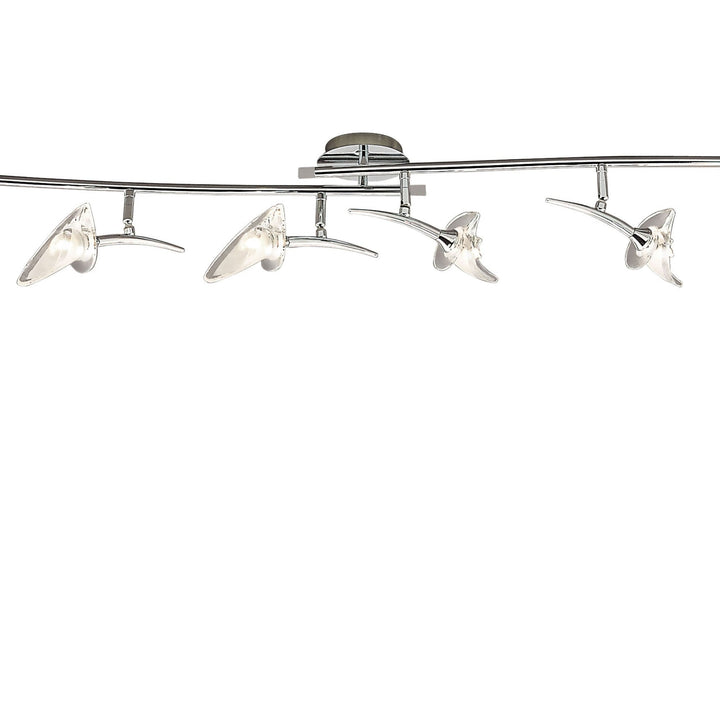 Mantra M0319 Flavia Linear Spot Light 6 Light G9 Adjustable Heads Polished Chrome