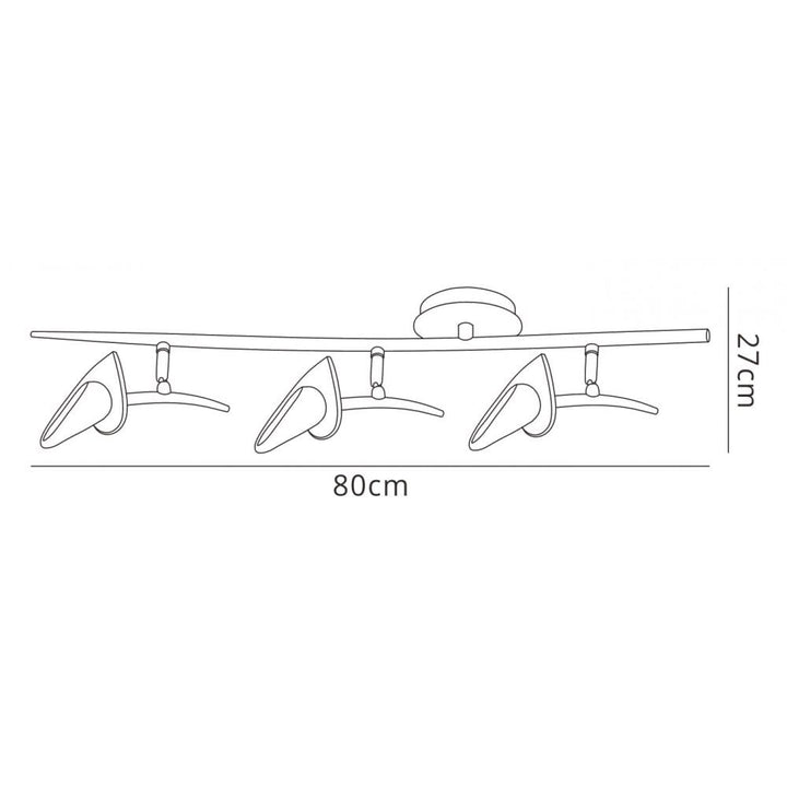 Mantra M0317BC Flavia Linear Spot Light 3 Light G9 Adjustable Heads Black Chrome