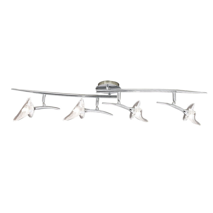 Mantra M0318 Flavia Linear Spot Light 4 Light G9 Adjustable Heads Polished Chrome