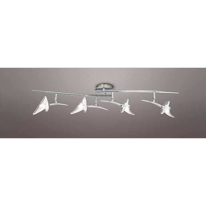 Mantra M0318 Flavia Linear Spot Light 4 Light G9 Adjustable Heads Polished Chrome