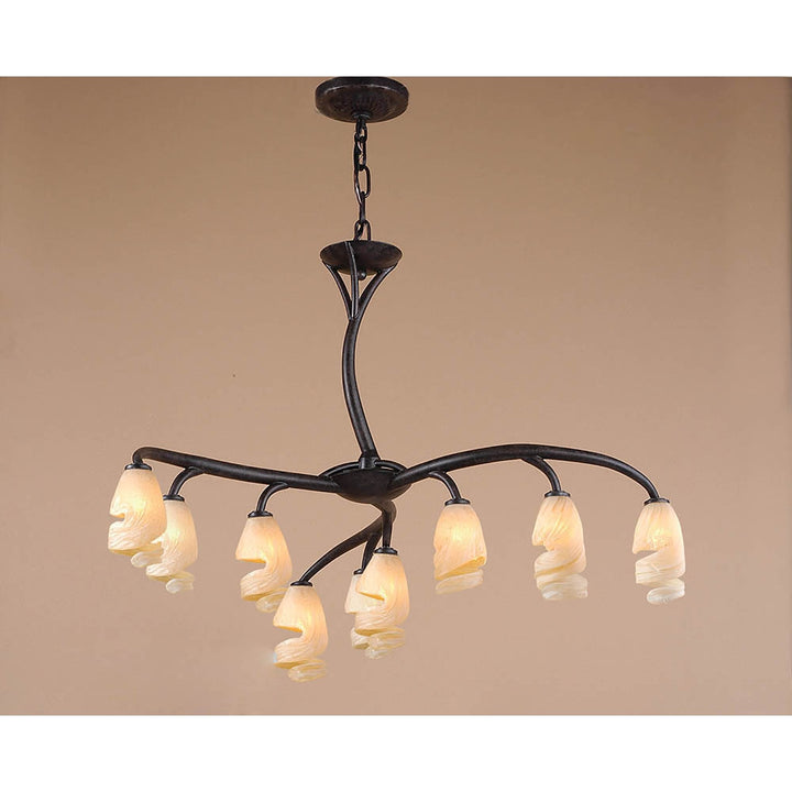 Mantra M3122 Forest Pendant 3 Arm 9 Light G9 Brown/Black Oxide