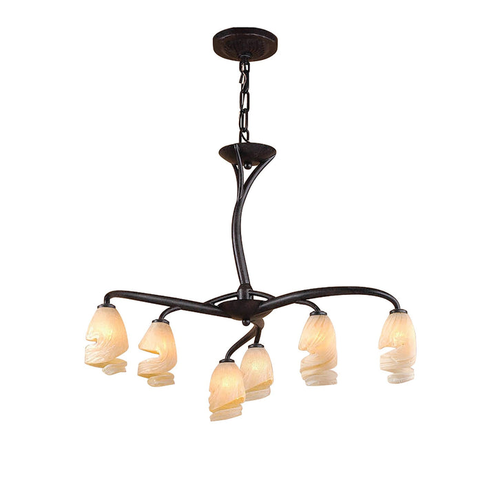 Mantra M3121 Forest Pendant 3 Arm 6 Light G9 Brown/Black Oxide