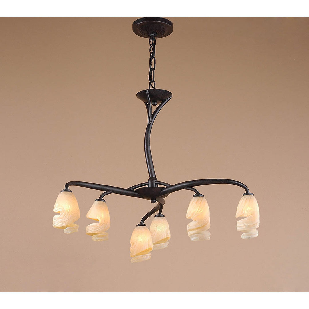 Mantra M3121 Forest Pendant 3 Arm 6 Light G9 Brown/Black Oxide