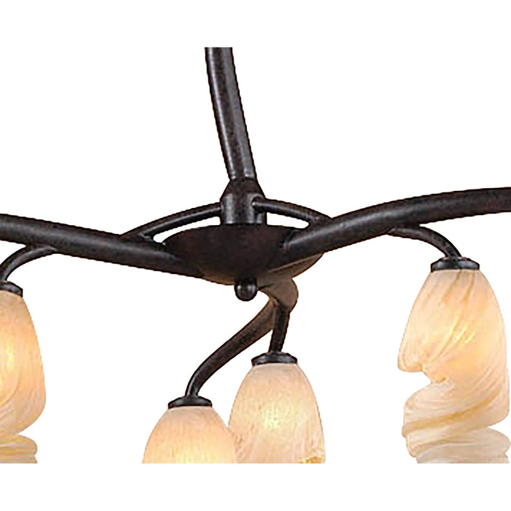 Mantra M3121 Forest Pendant 3 Arm 6 Light G9 Brown/Black Oxide