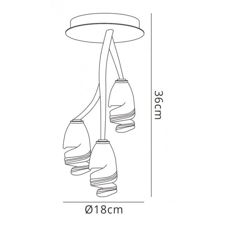 Mantra M3127 Forest Ceiling 3 Light G9 Brown/Black Oxide