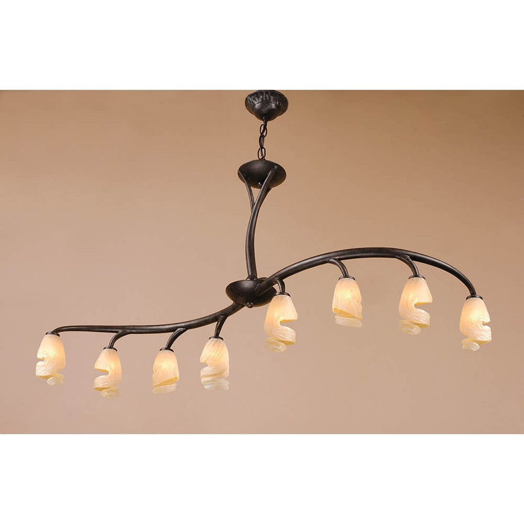 Mantra M3134 Forest Semi Ceililng 8 Light G9 Bar Brown Black Oxide