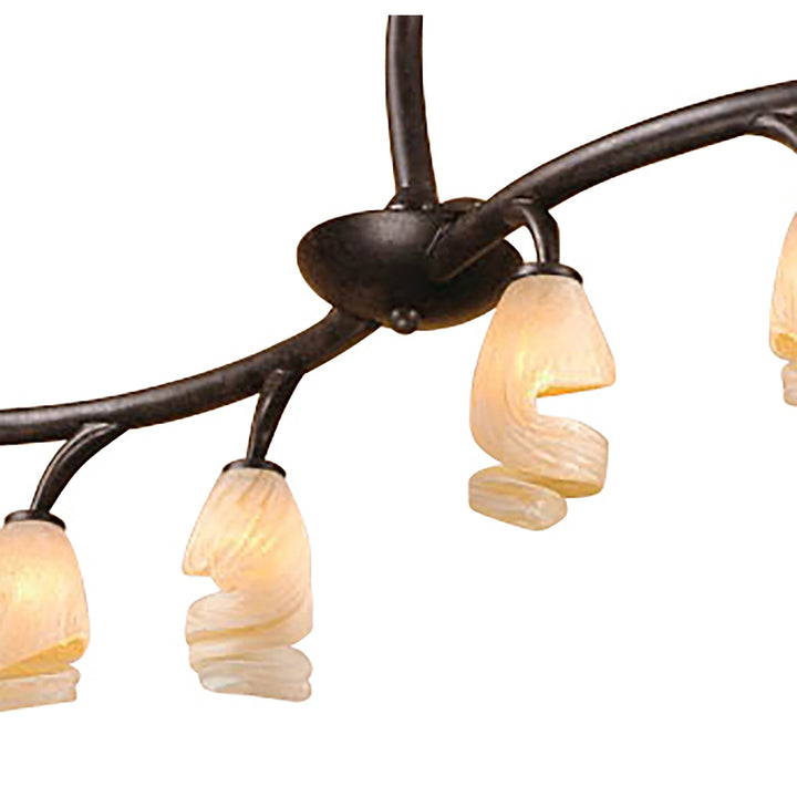 Mantra M3134 Forest Semi Ceililng 8 Light G9 Bar Brown Black Oxide