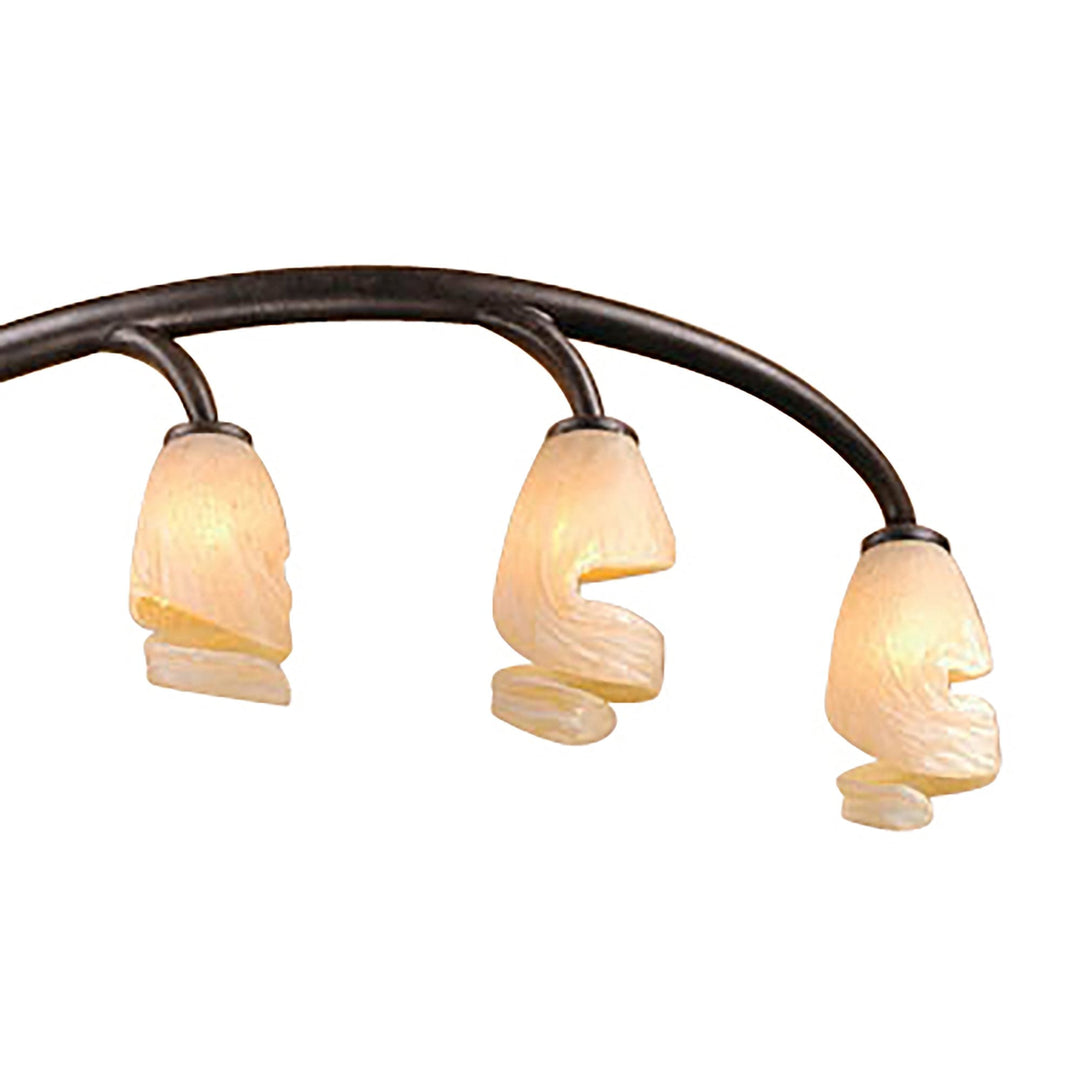 Mantra M3134 Forest Semi Ceililng 8 Light G9 Bar Brown Black Oxide