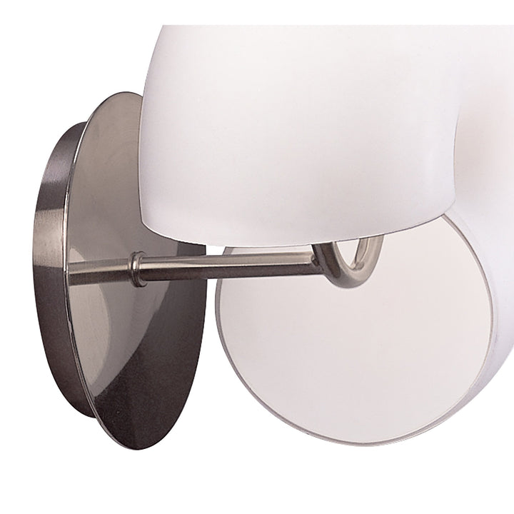 Mantra M0060/S Fosil Wall Lamp Switched 2 Light G9 Satin Nickel/Frosted White Glass