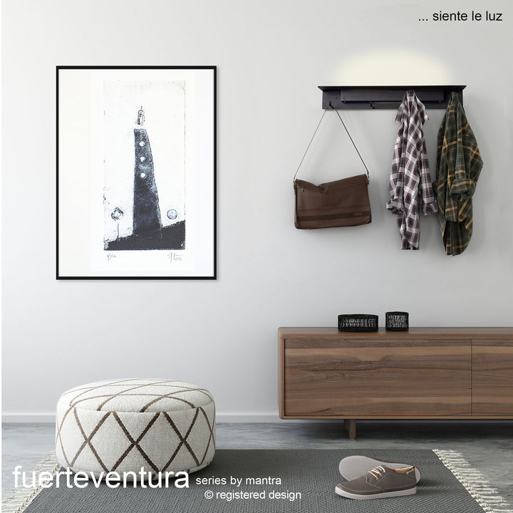 Mantra M6866 Fuerteventura Wall Lamp Coat Rack 9W LED Matt Black