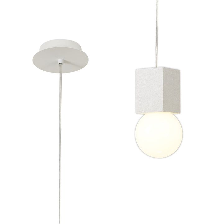 Mantra M7704 Galaxia Pendant Square 1 Light White / White Cement