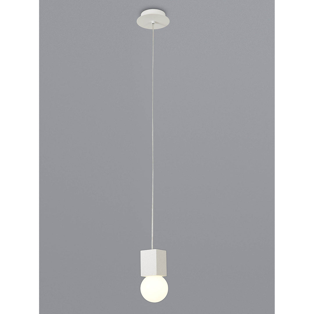 Mantra M7704 Galaxia Pendant Square 1 Light White / White Cement