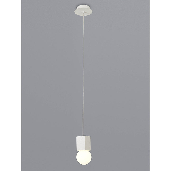 Mantra M7704 Galaxia Pendant Square 1 Light White / White Cement