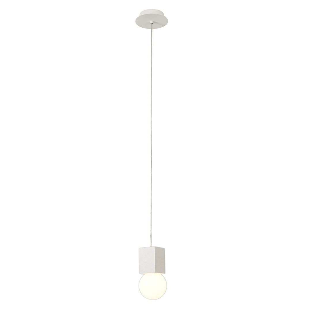 Mantra M7704 Galaxia Pendant Square 1 Light White / White Cement