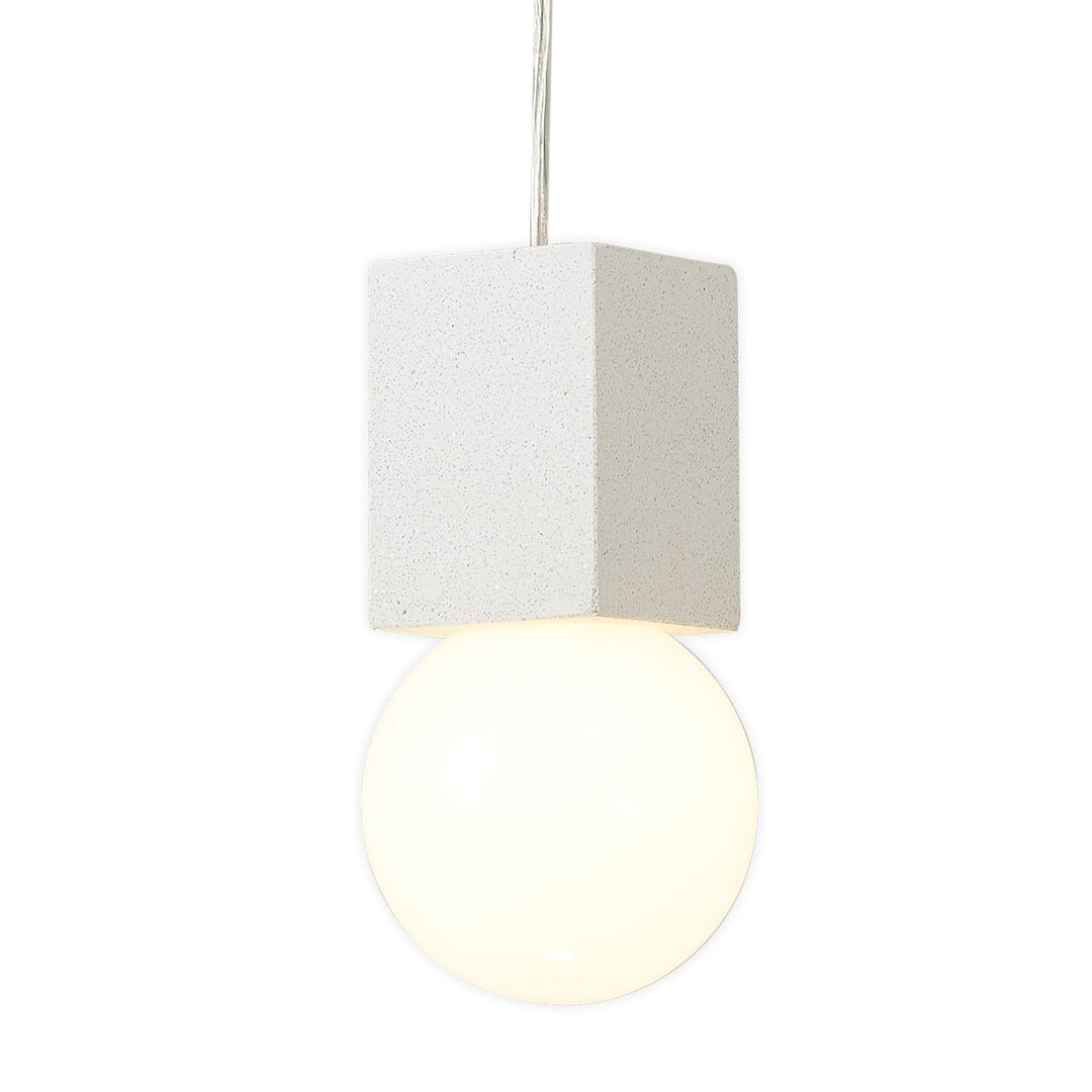 Mantra M7704 Galaxia Pendant Square 1 Light White / White Cement