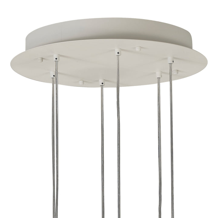 Mantra M7703 Galaxia Pendant Square 6 Light White / Grey / Red Cement