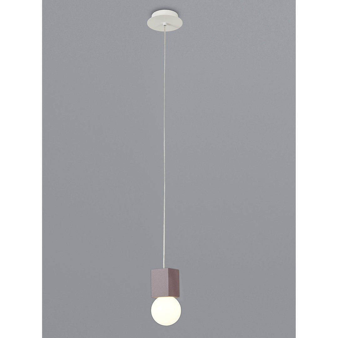 Mantra M7706 Galaxia Pendant Square 1 Light White / Red Cement