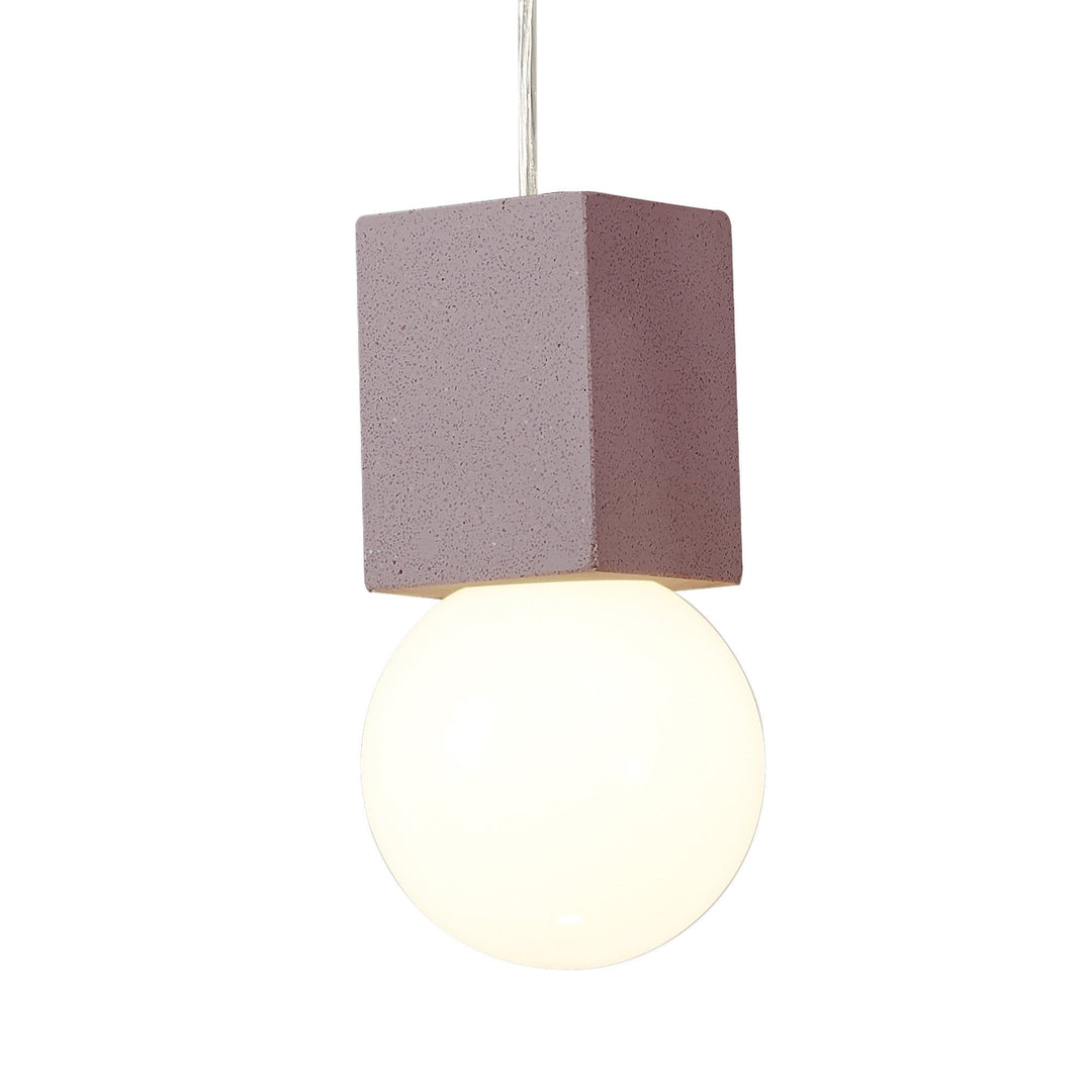 Mantra M7706 Galaxia Pendant Square 1 Light White / Red Cement