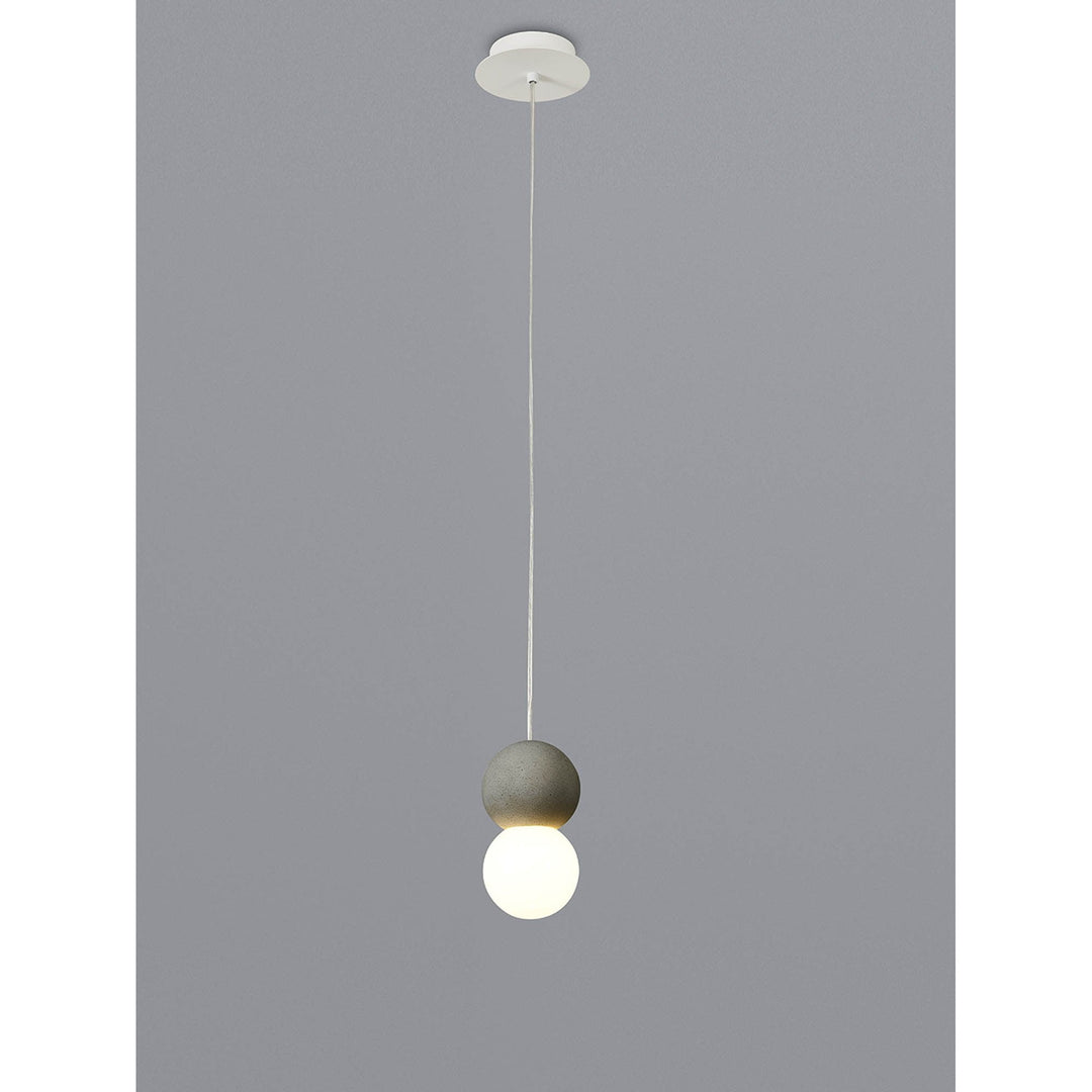 Mantra M7624 Galaxia Pendant Round 1 Light White/Grey Cement