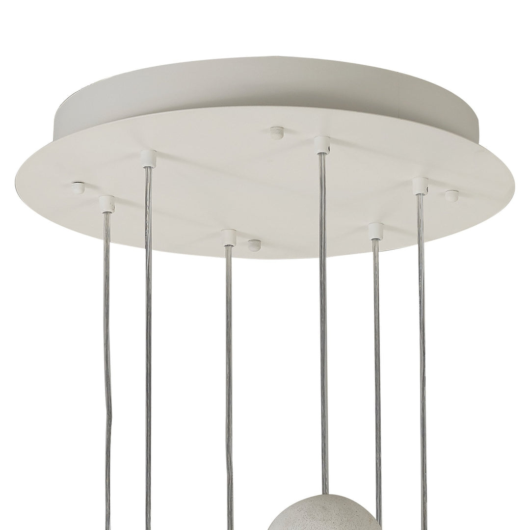 Mantra M7622 Galaxia Pendant Round 6 Light White/Grey/Red Cement