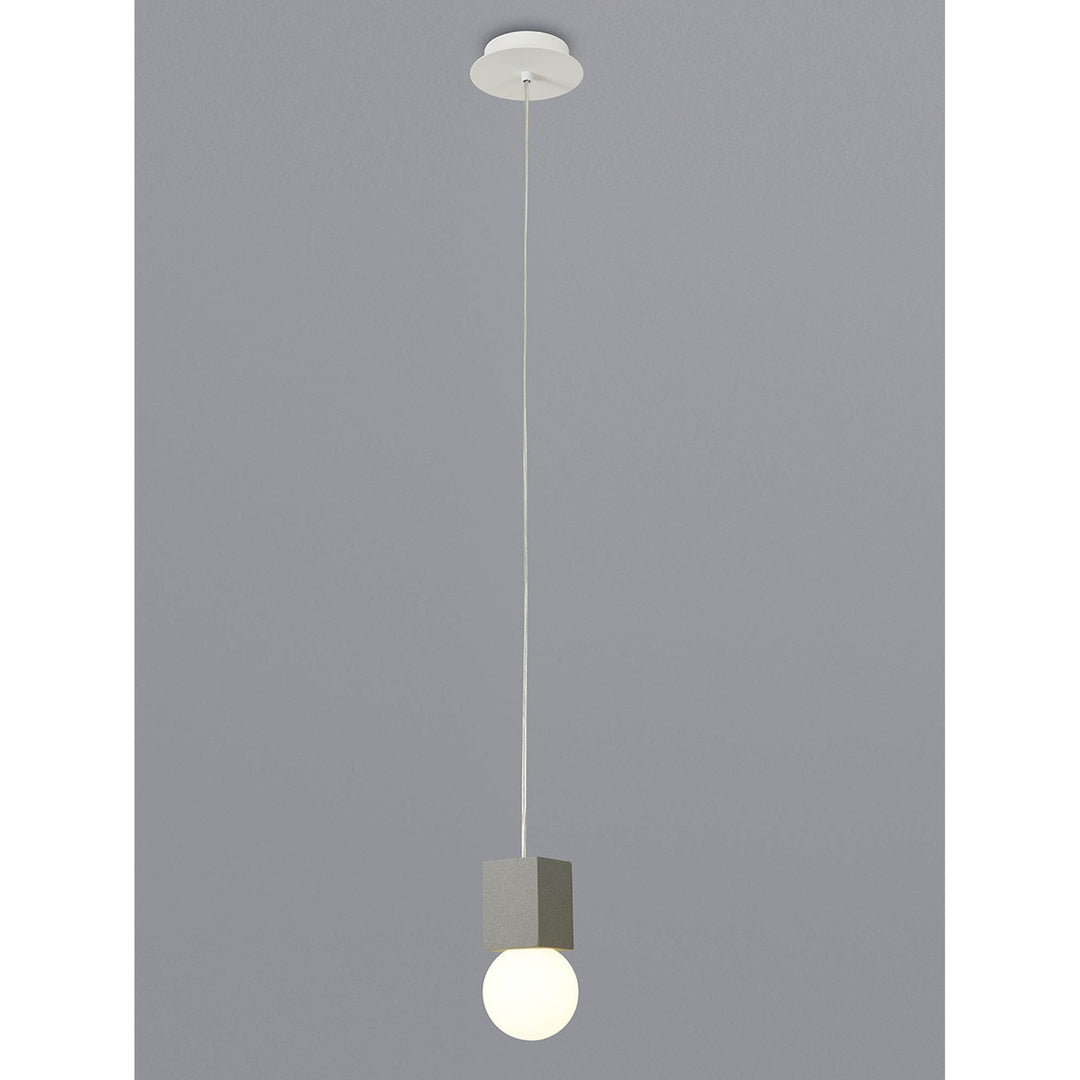 Mantra M7705 Galaxia Pendant Square 1 Light White / Grey Cement