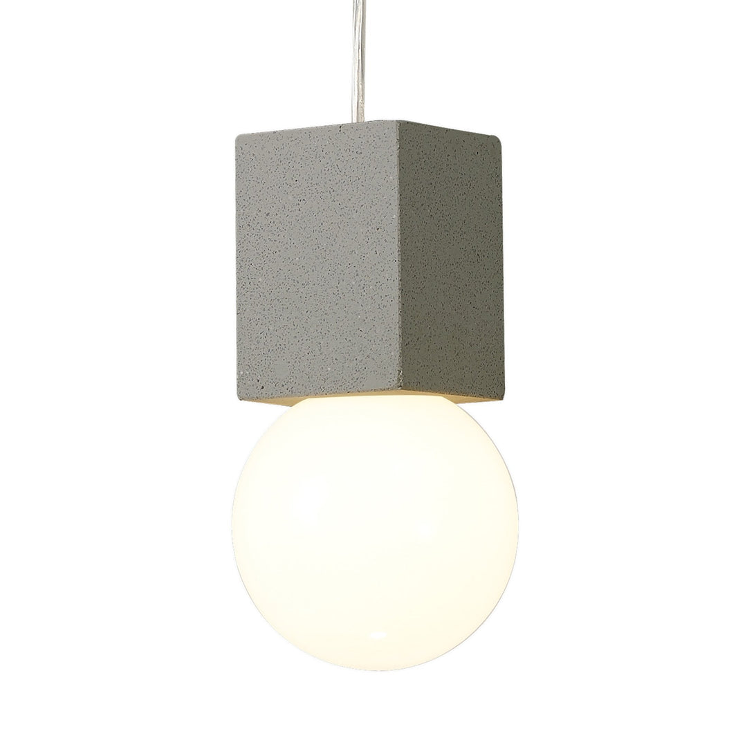 Mantra M7705 Galaxia Pendant Square 1 Light White / Grey Cement