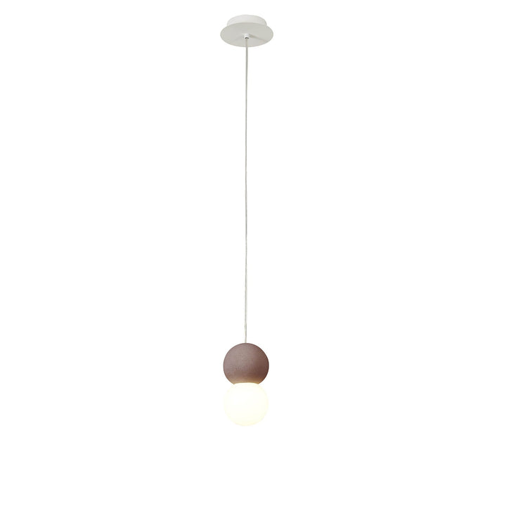 Mantra M7625 Galaxia Pendant Round 1 Light White/Red Cement