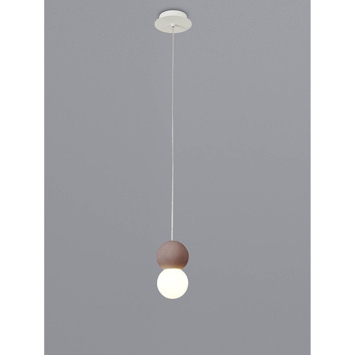 Mantra M7625 Galaxia Pendant Round 1 Light White/Red Cement