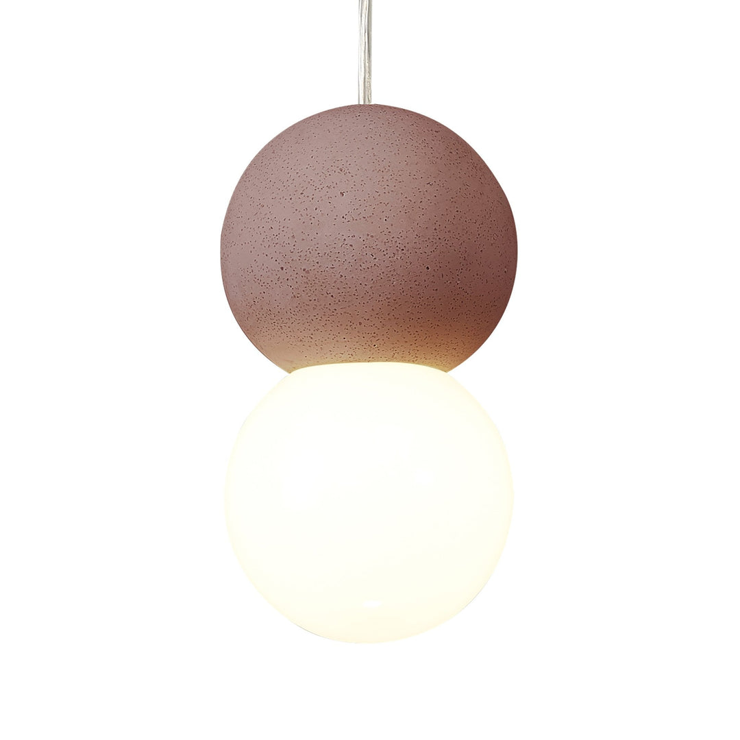 Mantra M7625 Galaxia Pendant Round 1 Light White/Red Cement