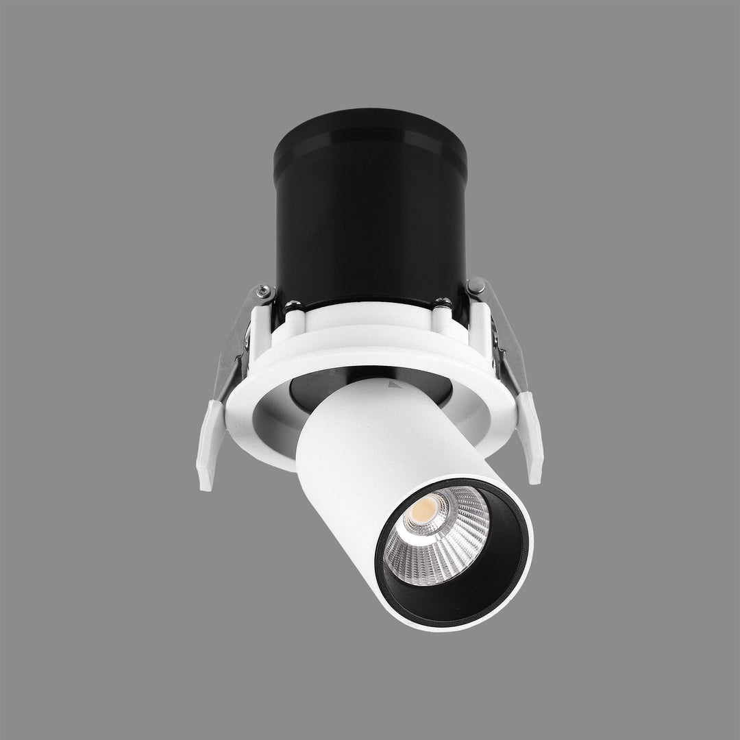 Mantra M7829 Garda Retractable Recessed Swivel Spotlight 7W Matt White & Black