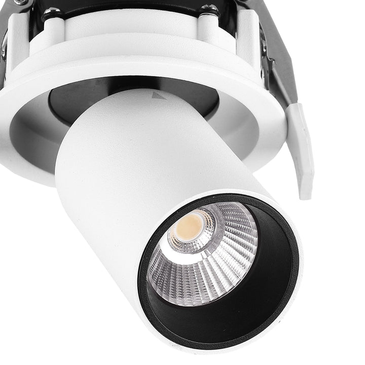 Mantra M7829 Garda Retractable Recessed Swivel Spotlight 7W Matt White & Black