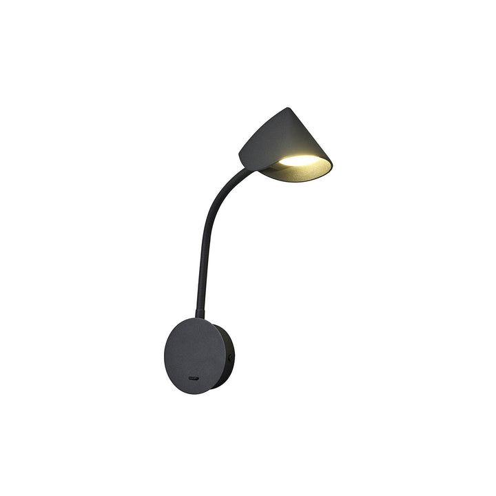 Mantra M7721 Goa Wall Lamp Switched 7W LED Black