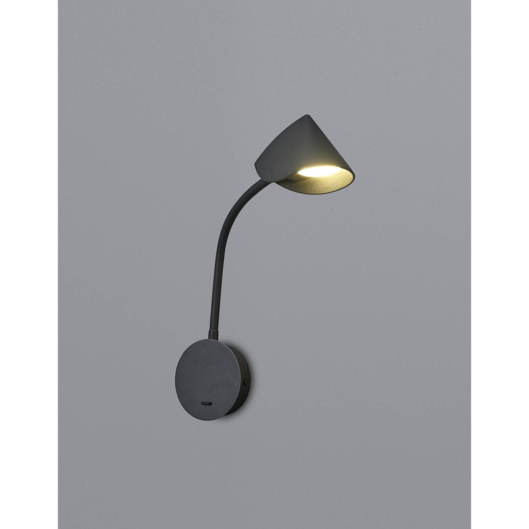 Mantra M7721 Goa Wall Lamp Switched 7W LED Black