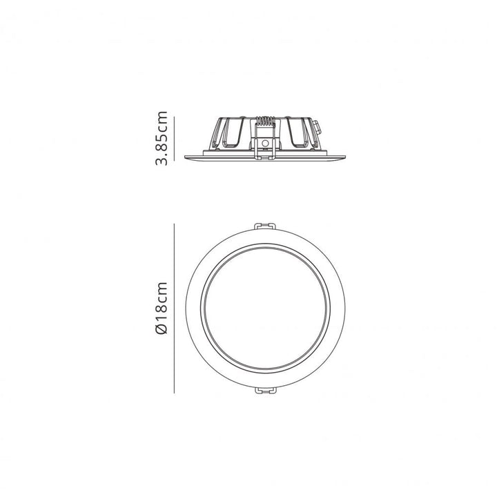 Mantra M6392 Graciosa Bathroom 18cm Round LED Downlight 15.3W White