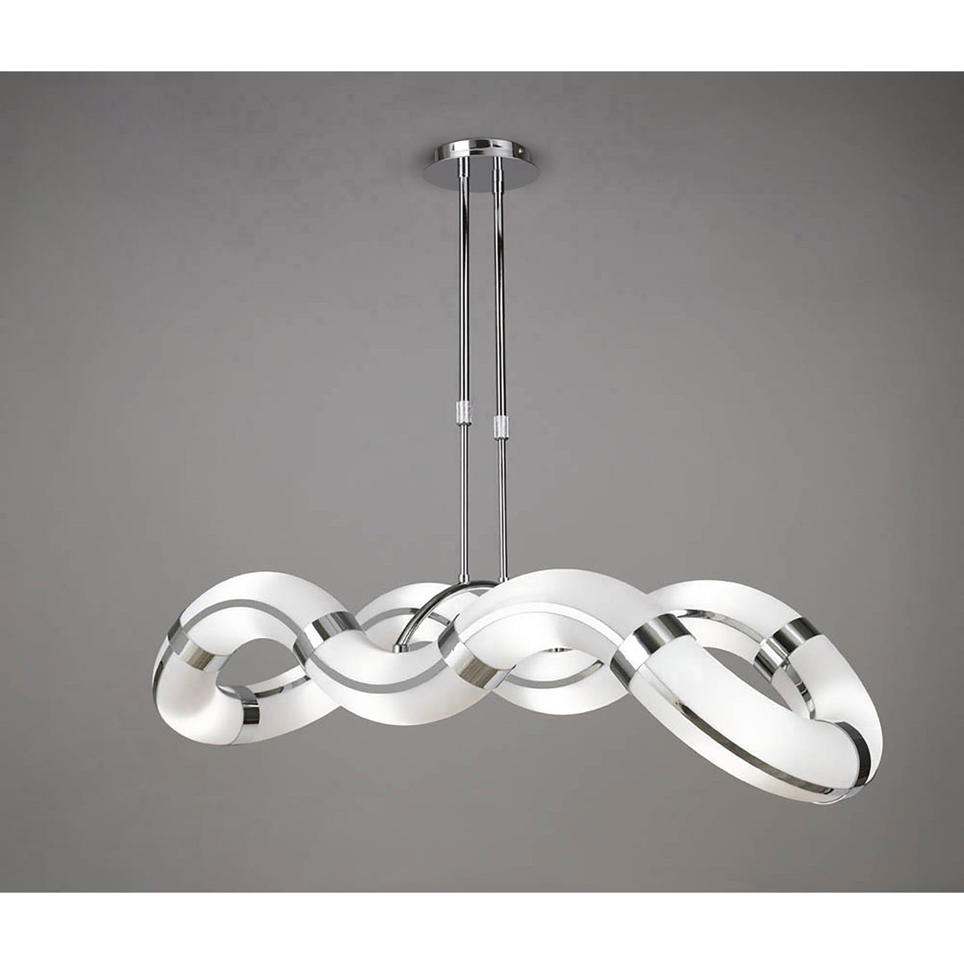 Mantra M8644/1 Guss Telescopic GU10 8 Light Oval Curved Polished Chrome/White Acrylic