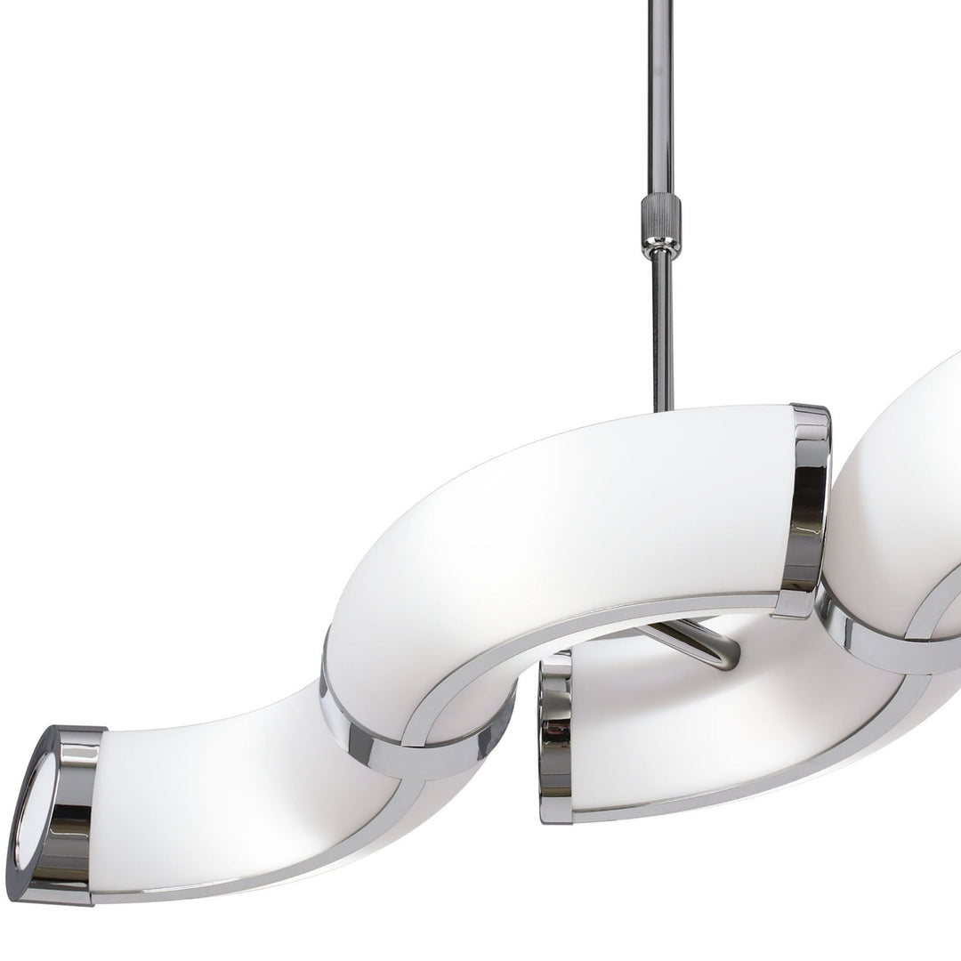 Mantra M8650/1 Guss Rectangular Pendant Convertible To Semi Flush 2 Arm GU10 4 Light Bar Polished Chrome/White Acrylic