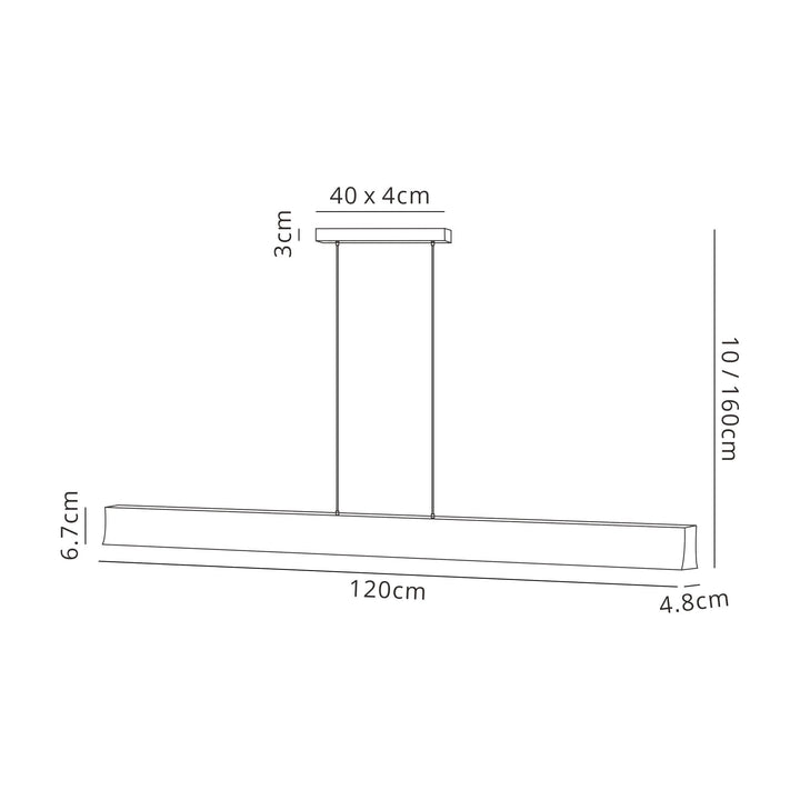 Mantra M7541 Hanok Linear Pendant 45° 38W LED White