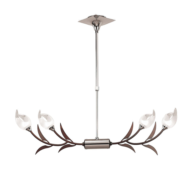 Mantra M0119 Holland Telescopic Linear Pendant Line 4 Light G9 Polished Chrome Wenge