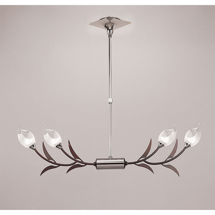 Mantra M0119 Holland Telescopic Linear Pendant Line 4 Light G9 Polished Chrome Wenge